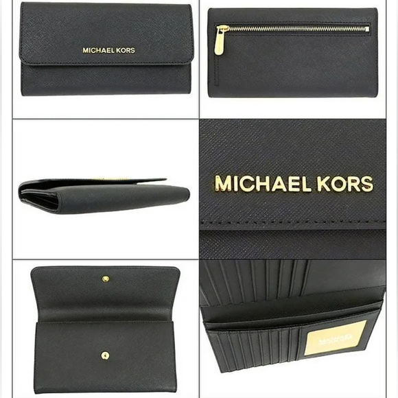 NWT Michael Kors | Jet Set Trifold Wallet | Black - Picture 2 of 7